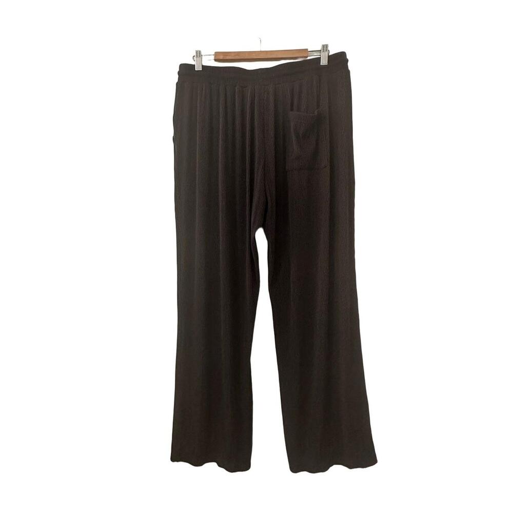 Coofandy Pants Womens Size XL Black Wideleg Ribbed Drawstring Waist Back Pockets - Picture 14 of 15